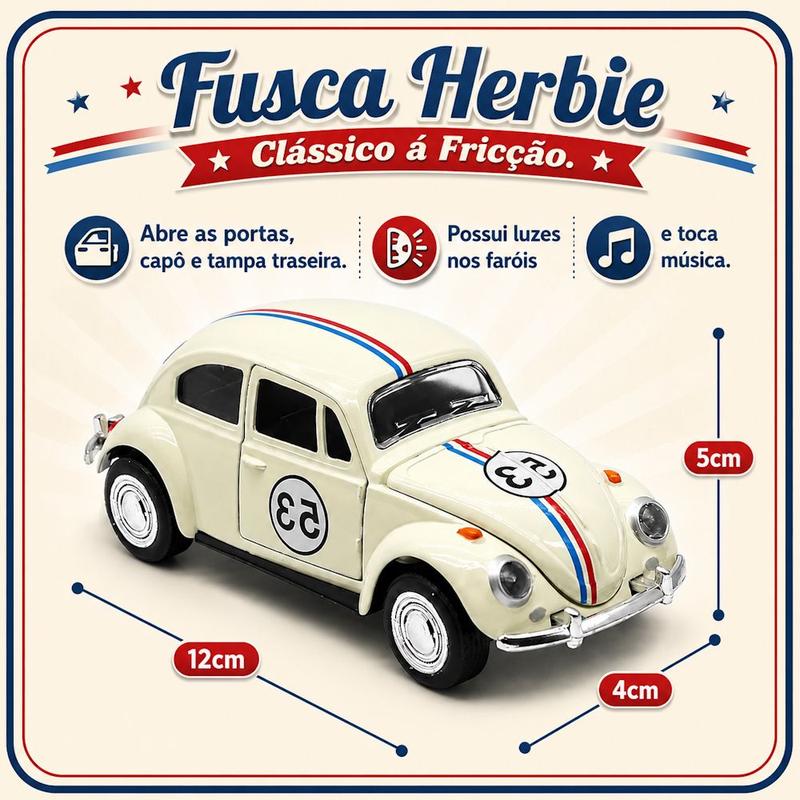 Caixa 12 Fusquinhas Herbie Lembrança Festa Sacola Surpresa